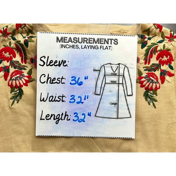 ZARA Knit Beige Cottagecore Romantic Summer Embroidered Wrap Dress Sz SMALL - Picture 7 of 8